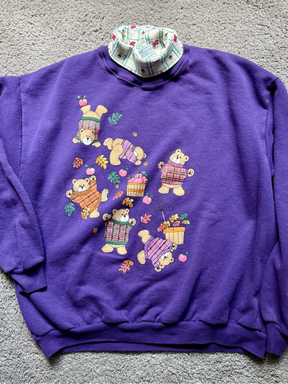 Vintage Fall Bears Sweatshirt- Size L